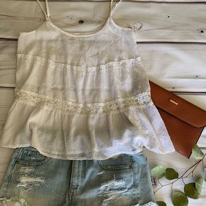 Hollister White Sheer Tank Top